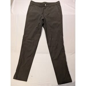 Lululemon Mens 32/31 Commission Slim Fit Pants Mens Dark Olive Brown Warpstreme